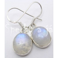Stříbrné náušnice měsíční kámen ovál střední Náušnice