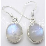 Stříbrné náušnice měsíční kámen ovál střední Náušnice