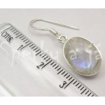 Stříbrné náušnice měsíční kámen ovál velký Náušnice