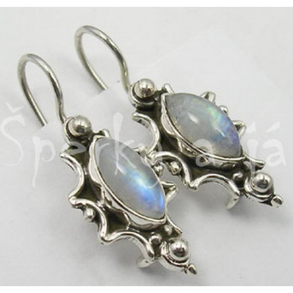 Stříbrné náušnice měsíční kámen šiška Náušnice