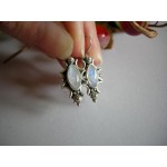 Stříbrné náušnice měsíční kámen šiška Náušnice