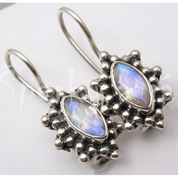 Stříbrné náušnice měsíční kámen šiška Náušnice