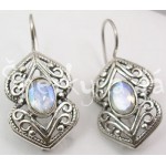 Stříbrné náušnice měsíční kámen šiška Náušnice