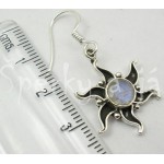 Stříbrné náušnice měsíční kámen slunce Náušnice