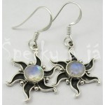 Stříbrné náušnice měsíční kámen slunce Náušnice