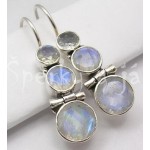 Stříbrné náušnice měsíční kámen sněhulák Náušnice