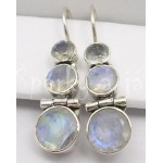 Stříbrné náušnice měsíční kámen sněhulák Náušnice