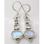 Stříbrné náušnice měsíční kámen sněhulák Náušnice