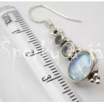 Stříbrné náušnice měsíční kámen sněhulák Náušnice