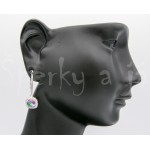 Stříbrné náušnice mystický topaz a zirkony čtverec Náušnice