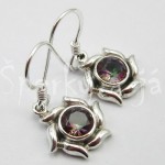 Stříbrné  náušnice mystický topaz kulaté Náušnice