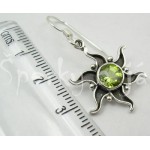 Stříbrné náušnice olivín slunce Náušnice