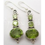 Stříbrné náušnice olivín sněhulák Náušnice