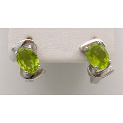 Stříbrné náušnice olivín vlnka II.jakost Šperky nové II. jakost