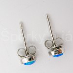 Stříbrné náušnice opál čtverec Náušnice