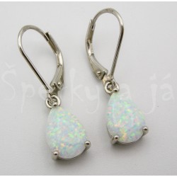Stříbrné náušnice opál kapka Náušnice