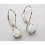 Stříbrné náušnice opál kulaté Náušnice