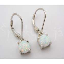 Stříbrné náušnice opál kulaté Náušnice