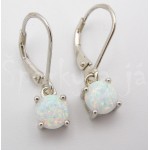 Stříbrné náušnice opál kulaté Náušnice