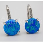 Stříbrné náušnice opál kulaté Náušnice