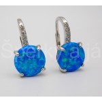 Stříbrné náušnice opál kulaté Náušnice