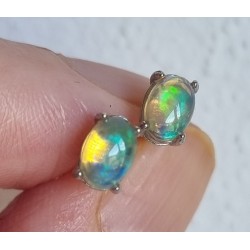 Stříbrné náušnice opál ovál Náušnice