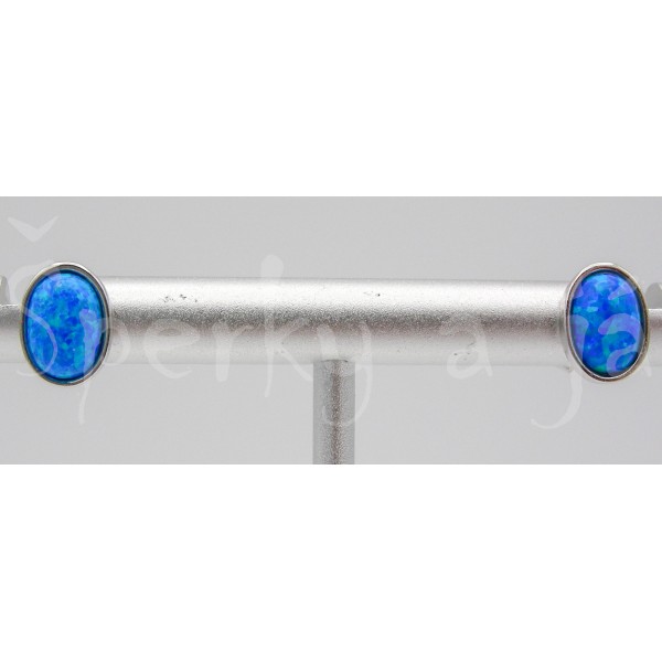 Stříbrné náušnice opál ovál Náušnice