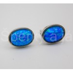 Stříbrné náušnice opál ovál Náušnice