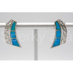 Stříbrné náušnice opál vějíř Náušnice