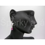 Stříbrné náušnice rubín dlouhé Náušnice