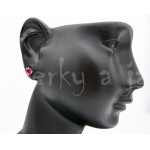 Stříbrné náušnice rubín ovál Náušnice