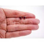 Stříbrné náušnice rubín ovál Náušnice