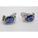 Stříbrné náušnice safír vlnka Náušnice
