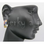 Stříbrné náušnice safíry multicolor Náušnice