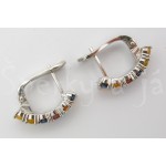 Stříbrné náušnice safíry multicolor Náušnice