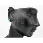 Stříbrné náušnice smaragd ovál Náušnice