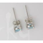Stříbrné náušnice topaz kulaté | SPERKYAJA.CZ