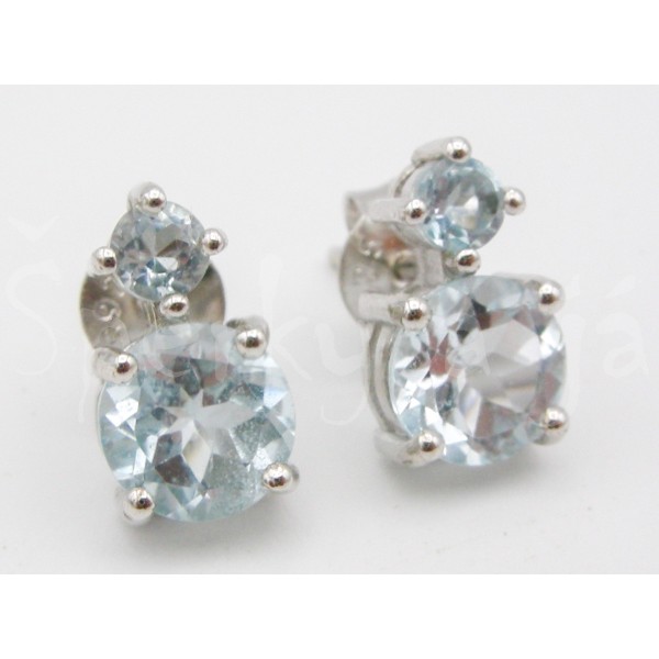 Stříbrné náušnice London topaz ovál Náušnice