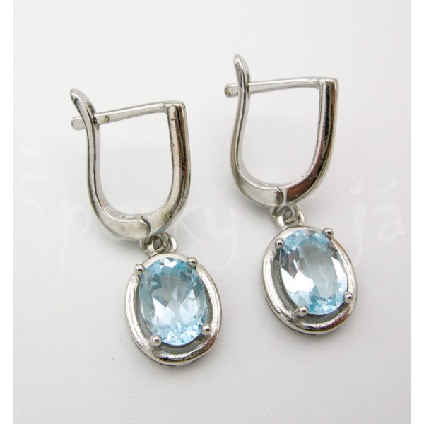 Stříbrné náušnice topaz ovál Náušnice Stříbrné náušnice topaz ovál Náušnice