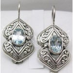 Stříbrné náušnice topaz šiška Náušnice