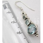 Stříbrné náušnice  topaz sněhulák Náušnice