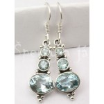 Stříbrné náušnice  topaz sněhulák Náušnice