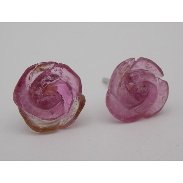 Stříbrné náušnice turmalín květina | SPERKYAJA.CZ
