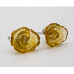 Stříbrné náušnice turmalín květina Šperky nové II. jakost