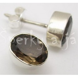 Stříbrné náušnice záhněda ovál Náušnice