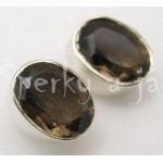 Stříbrné náušnice záhněda ovál Náušnice
