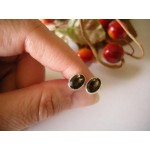 Stříbrné náušnice záhněda ovál Náušnice