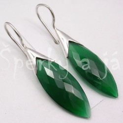 Stříbrné náušnice zelený onyx šiška velká Náušnice