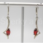 Stříbrné náušnice  zirkon červený  Náušnice