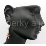 Stříbrné náušnice  zirkon červený  Náušnice